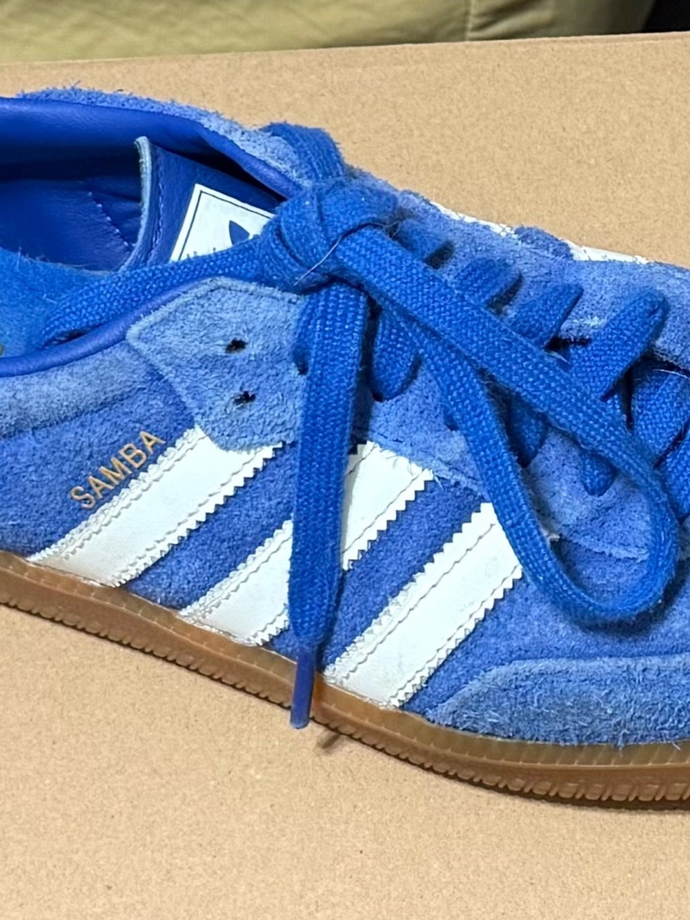 Adidas Samba OG Suede Sneakers in Royal Blue & White Men’s US 8 EU 41.5